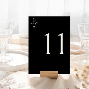 Numéro de table noir et blanc minimal ultra-modern