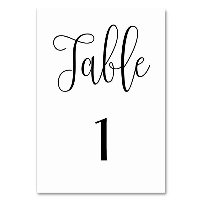 Numéro de table noir et blanc simple mariage moder (Par défaut)
