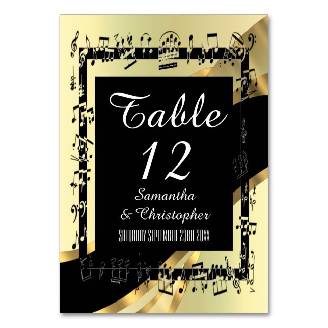 Numéro De Table Noir et or personnalisé (Par défaut)
