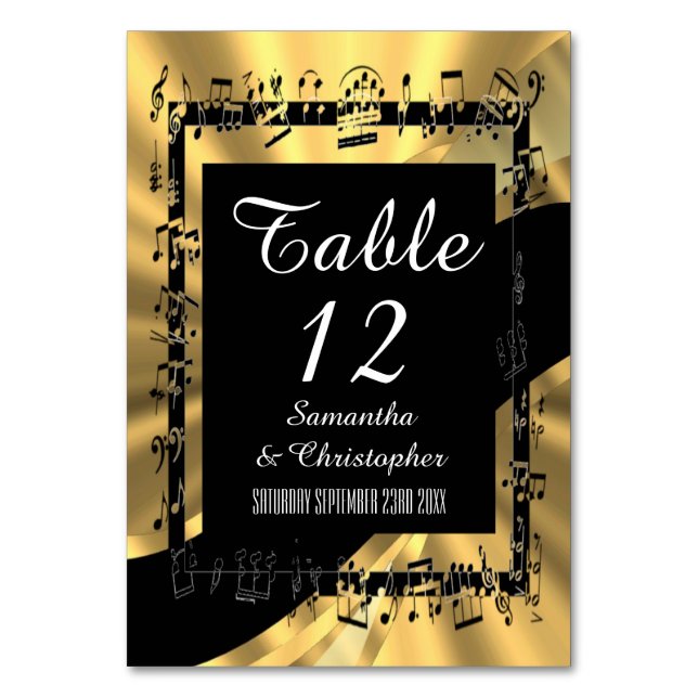 Numéro De Table Noir et or personnalisé (Par défaut)
