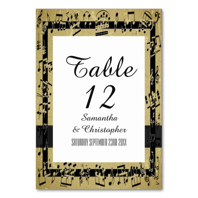 Numéro De Table Noir et or personnalisé (Par défaut)
