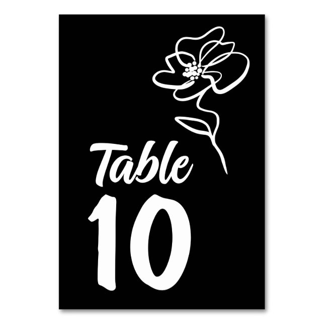 Numéro De Table Noir gothique Simple Floral (Par défaut)