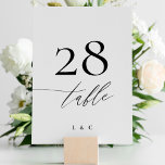 Numéro De Table Noir sur blanc Calligraphie Mariage moderne<br><div class="desc">Noir sur blanc Calligraphie moderne Mariage Numéro de table - moderne et impressionnant - partie d'une collection</div>