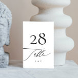 Numéro De Table Noir sur blanc Calligraphie Mariage moderne<br><div class="desc">Noir sur blanc Calligraphie moderne Mariage Numéro de table - moderne et impressionnant - partie d'une collection</div>