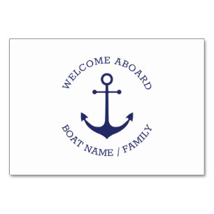 Numéro De Table Nom de bateau personnalisé Bienvenue à bord de l'a