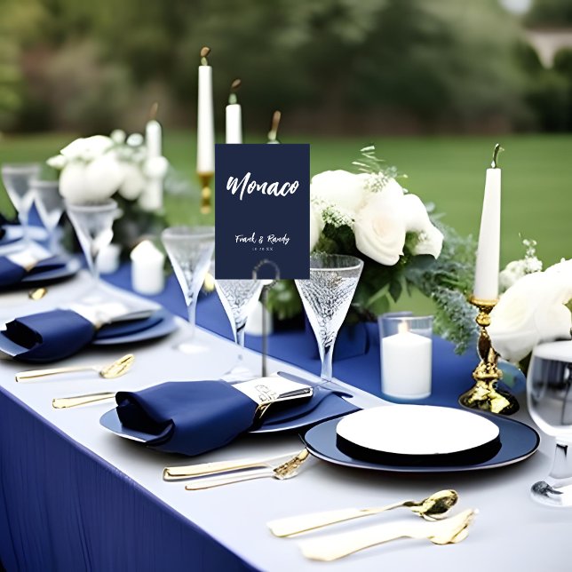 Numéro De Table Nom de la table de mariage personnalisée bleu mari (Créateur téléchargé)