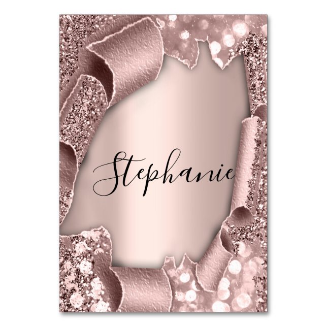 Numéro De Table Nom de la table Rose de balise Glam Parties scinti (Par défaut)