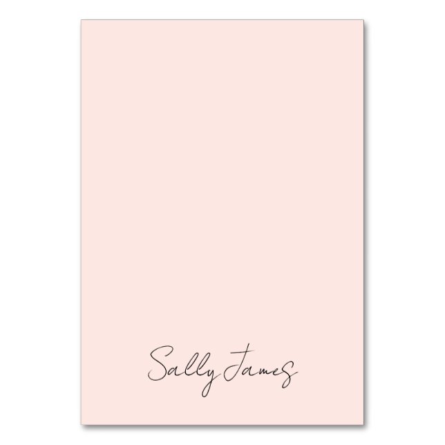 Numéro De Table Nom de signature Blush Moderne Chic (Par défaut)