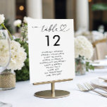 Numéro De Table Nom du graphique de sièges de script cardiaque Mar<br><div class="desc">Créez une réception élégante et organisée avec ce Carnet de sièges Heart Script Noms Numéro de table de Mariage minimal. Doté d'un élégant script de coeur, ce numéro de table ajoute une touche de romantisme et de sophistication à votre décor mariage. Parfait pour les mariages modernes ou minimalistes, il permet...</div>