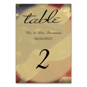 Numéro De Table Nom et date du drapeau américain en détresse