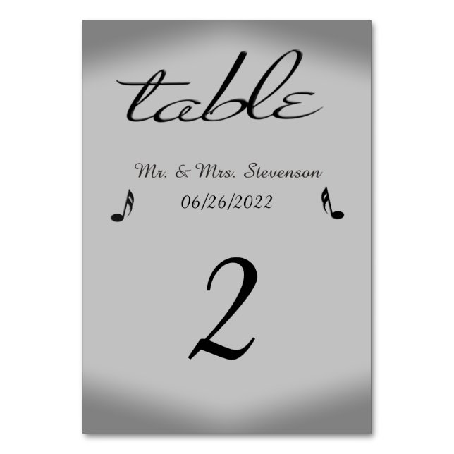 Numéro De Table Nom et date du thème de musique argentée (Par défaut)
