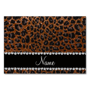 Numéro De Table Nom personnalisé chocolat parties scintillant brun