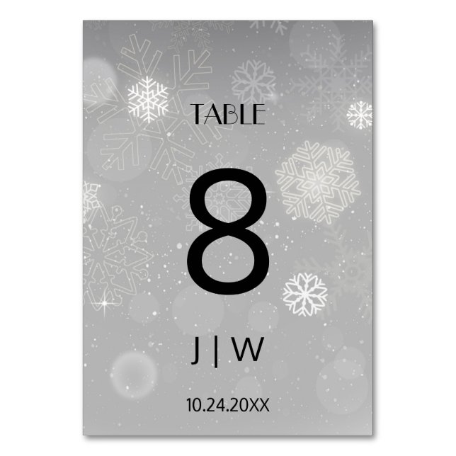 Numéro De Table Nombre de table de Noël enneigée (Par défaut)
