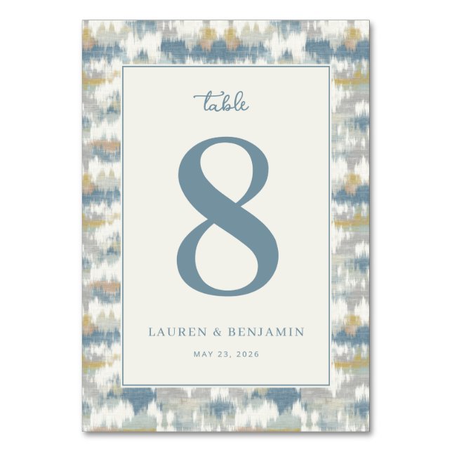 Numéro De Table Nombre Géométrique Bleu-Gris Élégant (Par défaut)