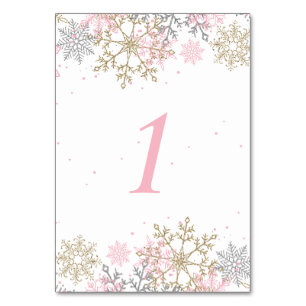 Numéro De Table Nombres de table pour Baby Shower Flocon de neige 