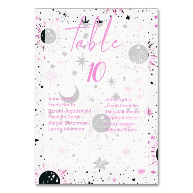 Numéro De Table Nombres de tables de mariage célestes avec noms d' (Par défaut)