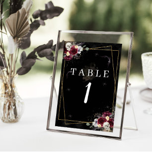 Numéro De Table Nombres de tables de mariage gothique de romance s