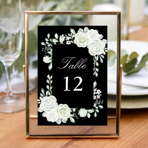 Numéro De Table Nombres de tables de mariage Roses blanches gothiq