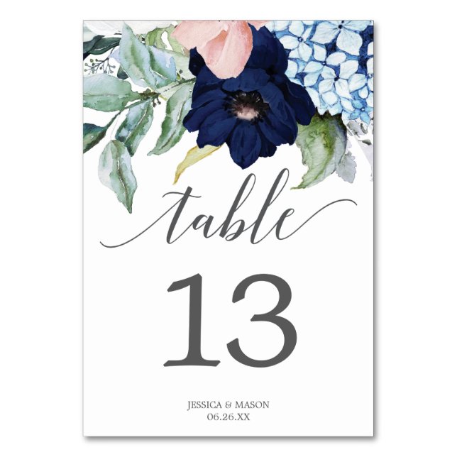 Numéro De Table Nombres du Mariage de fleurs de marine (Par défaut)