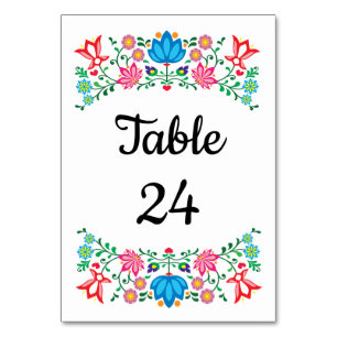 Numéro De Table Nombres floraux de Tableau de fiesta mexicaine