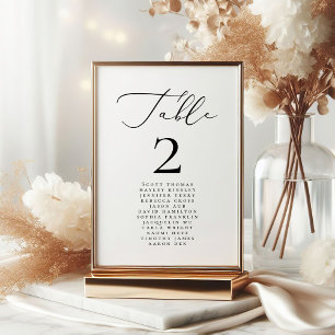 Numéro De Table Noms de Mariages minimalistes modernes de calligra