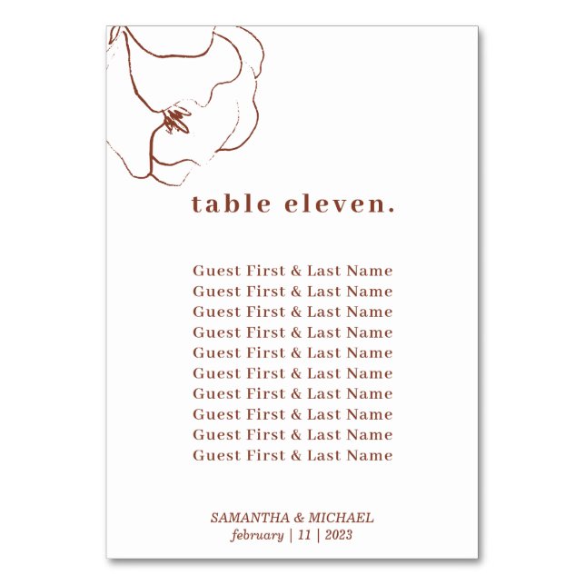 Numéro De Table noms des invités floraux botaniques simples en ter (Par défaut)