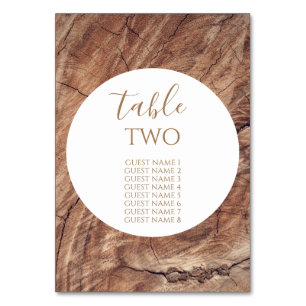 Numéro De Table Noms des invités Mariages en bois rustique