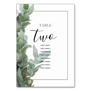 Numéro De Table Noms d'invités Mariages de l'Eucalyptus Dollar Arg