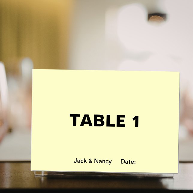 Numéro De Table Noms et date de mariage ou d'anniversaire de simpl (Simplicity Wedding or Anniversary Names and Date Table Number)