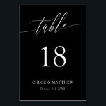 Numéro De Table Noms et date du Mariage de la calligraphie noire<br><div class="desc">Cartes de table élégantes en noir et blanc avec un script de calligraphie délicat. Ajoutez aussi vos noms et votre date de mariage !</div>