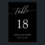 Numéro De Table Noms et date du Mariage de la calligraphie noire<br><div class="desc">Cartes de table élégantes en noir et blanc avec un script de calligraphie délicat. Ajoutez aussi vos noms et votre date de mariage !</div>