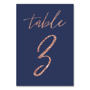 Numéro De Table Non, 3 - or rose de parties scintillantes