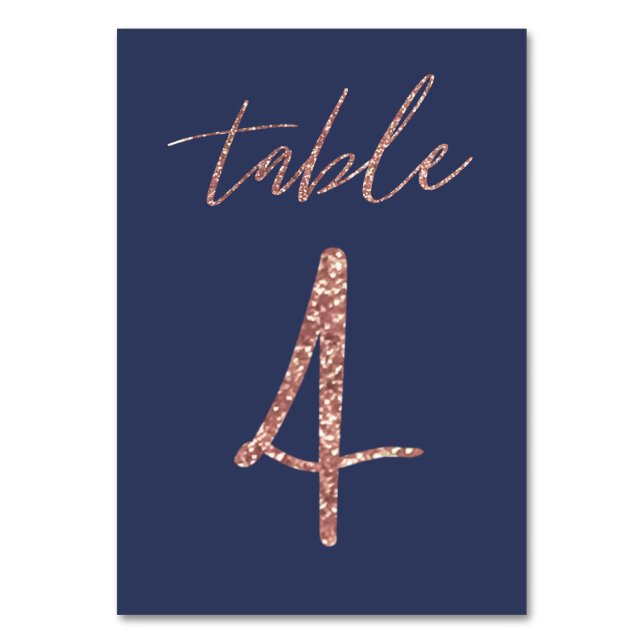 Numéro De Table Non, 4 - Mariage paillettes glam rose or et bleu (Par défaut)