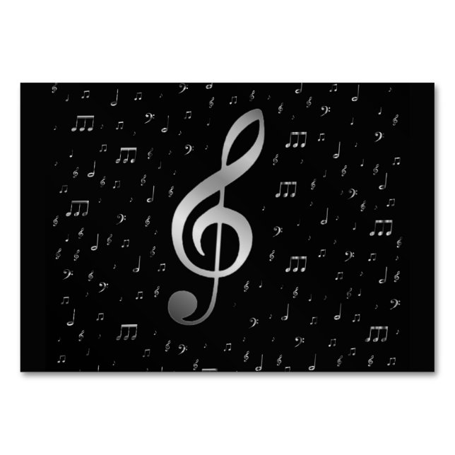 Numéro De Table notes de musique argentées (Dos)