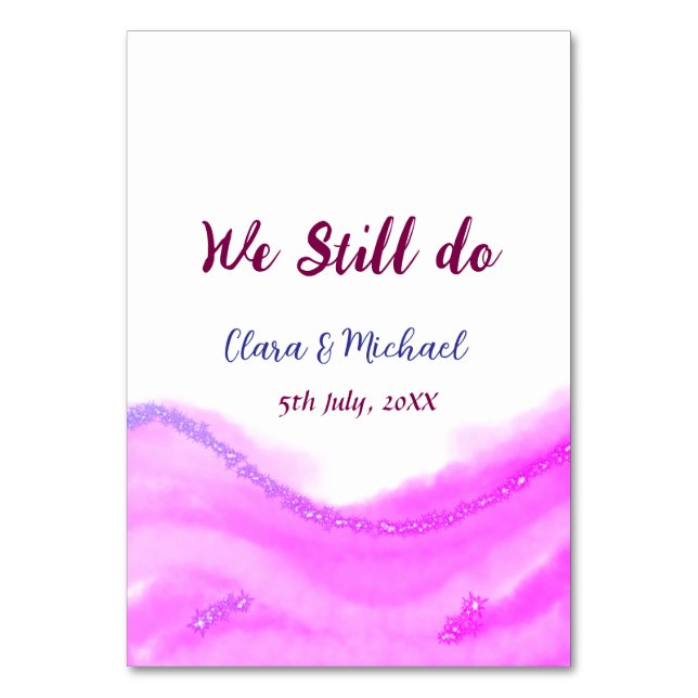 Numéro De Table Nous faisons toujours de l'eau rose violet paillet (Par défaut)