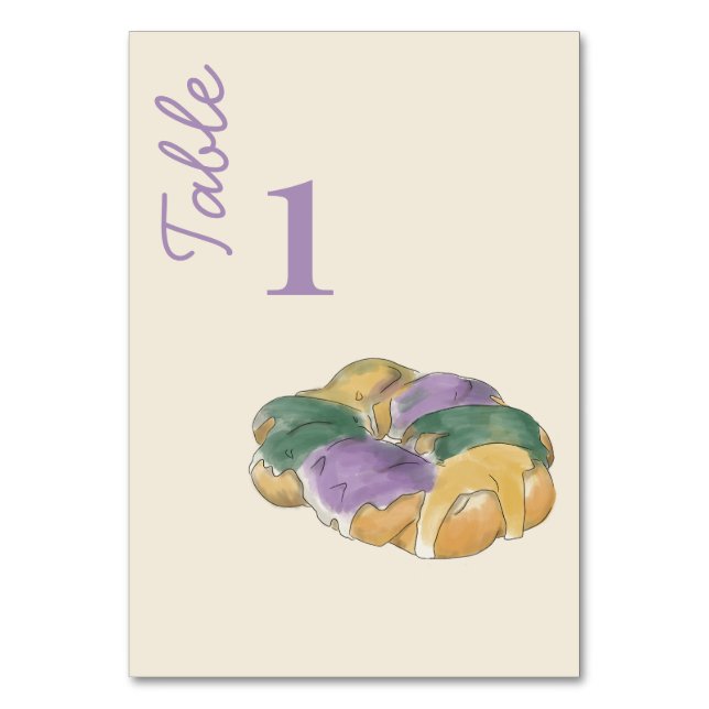 Numéro De Table Nouvelle-Orléans  Aquarelle recto verso  (Par défaut)