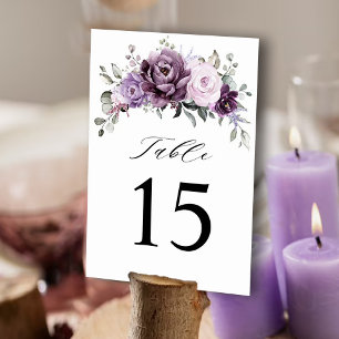 Numéro De Table Nuances de pourpre Dusty fleurs Moody Floral Maria