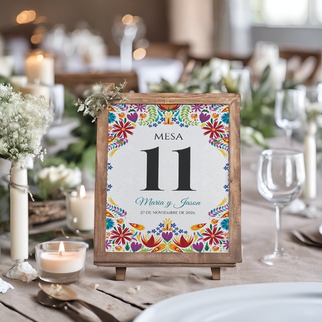Numéro De Table Nuestra Boda Fleurs Botanique Mariage Espagnol (Nuestra Boda Flowers Botanical Spanish Wedding Table Number)