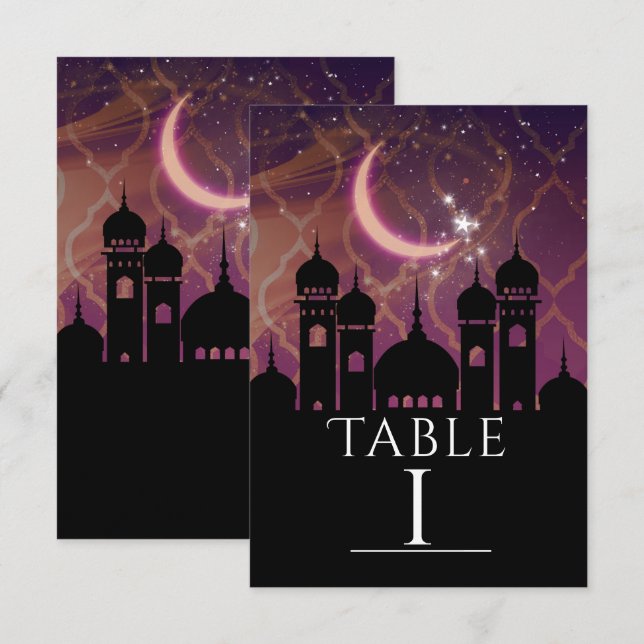 Numéro de table Nuit arabienne Maroc Moyen-Orient (Devant / Derrière)