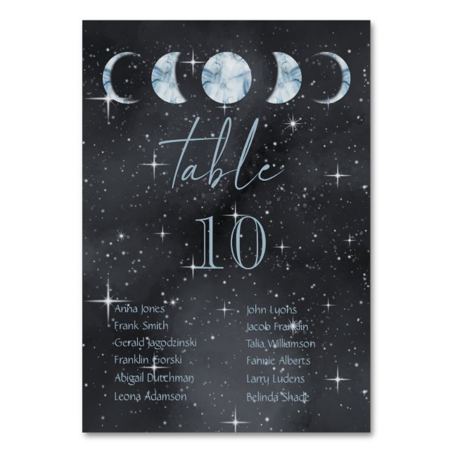 Numéro De Table Nuit étoilée Phases lunaires Mariage céleste (Par défaut)