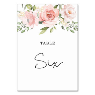 Numéro De Table Numéro de la table de mariage rose flush