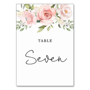 Numéro De Table Numéro de la table de mariage rose flush