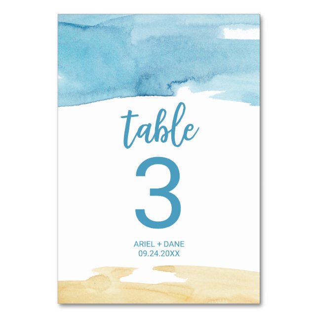 Numéro De Table Numéro de la table du sable et de la mer (Par défaut)