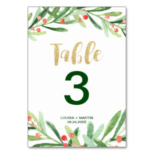 Numéro De Table Numéro de la table Holly Christmas