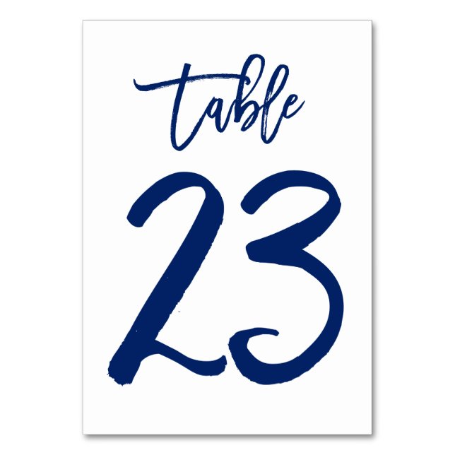 Numéro De Table Numéro de tableau à main chic Marine | Tableau 23 (Par défaut)