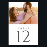 Numéro De Table Numéro de tableau de la réception de mariage<br><div class="desc">Célébrez votre histoire d'amour avec nos Cartes photos de la réception de mariage, conçues pour ajouter une touche personnelle à votre décor de réception. Ces élégantes cartes de numéro de table non seulement guident vos invités à leurs sièges, mais aussi mettent en valeur des souvenirs qui réchaufferont leur coeur. Conçu...</div>