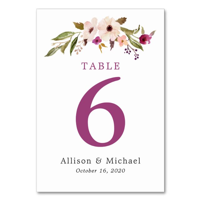 Numéro De Table Numéro de tableau du Mariage Chic Boho Plum (Par défaut)