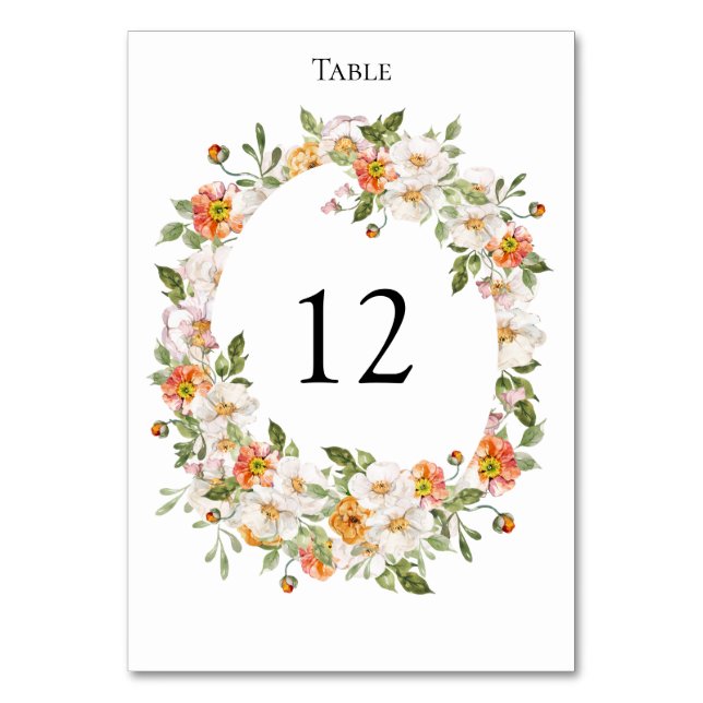Numéro De Table Numéro de tableau Événement du mariage floral bota (Par défaut)