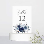 Numéro De Table Numéro de tableau Floral Blue & Navy<br><div class="desc">Habillez vos tables de mariage ou de fête avec votre carte de numéro de tableau Floral Blue & Navy. Fabriqué à la main peint, en aquarelle, fleurs bleues poussiéreuses et fleurs bleu marine. Idéal pour les mariages rustiques, les mariages de automne, les mariages d'hiver, les mariages sur la plage et...</div>