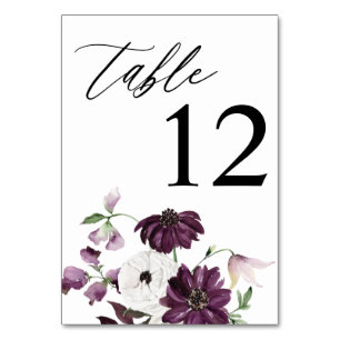 Numéro De Table Numéro de tableau Floral violet et blanc